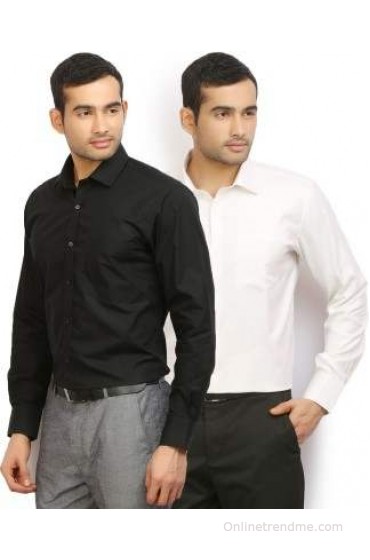 I-Voc Men's Solid Formal Shirt(Pack of 2) I-Voc Men's Solid Formal Shirt(Pack of 2)